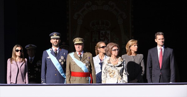 La famille royale espagnole lors de la fête nationale