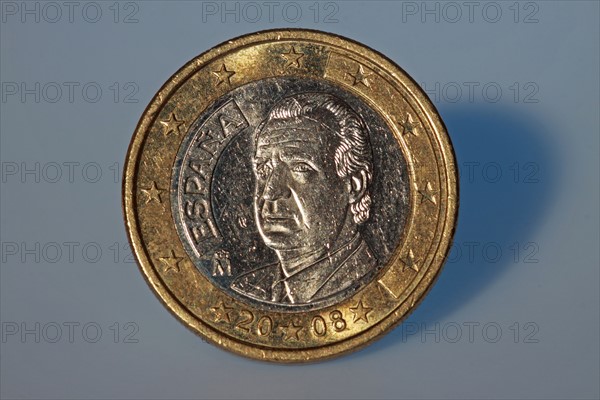 Pièce de 1 euro avec le visage du roi Juan Carlos 1er