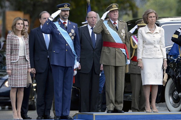 La famille royale espagnole lors de la fête nationale