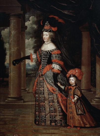 Mignard, Portrait de Marie Thérèse d'Autriche et du Grand Dauphin