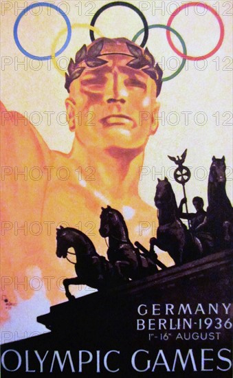 Affiche pour les jeux olympiques de Berlin, 1936