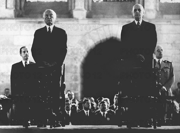 Le Chancelier allemand Konrad Adenauer et le Général de Gaulle