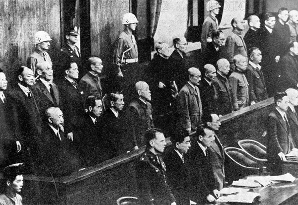 (160814) -- BEIJING, Aug. 14, 2016 () -- File photo taken on May 3, 1946 shows a scene of Tokyo Trials in Japan. After WWII, the Allied Forces tried Japanese war criminals in Tokyo. On Aug. 15, 1945, Japanese Emperor Hirohito delivered a recorded radio address to the nation, announcing the surrender of Japan in World War II, one day after Japan declared its acceptance of the provisions of the Potsdam Proclamation jointly issued by China, the United States and Britain on July 26, 1945, with the Soviet Union joining later. More than 35 million Chinese were killed or injured in the war of resistance against Japanese aggression, accounting for one-third of the total casualties of all countries during WWII, according to incomplete official statistics. (Xinhua)(zkr) |