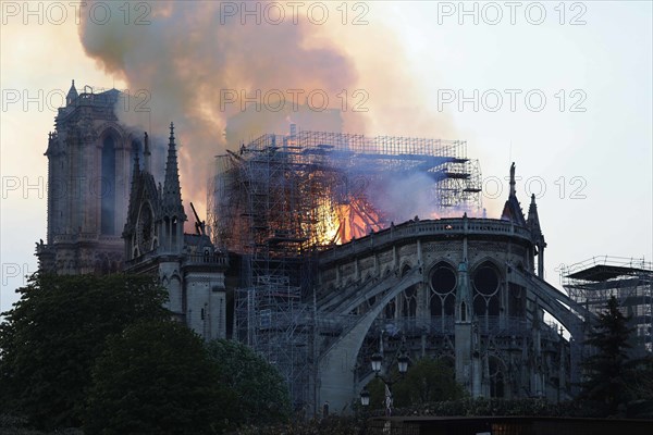 Fire of Notre-Dame de Paris on April 15, 2019