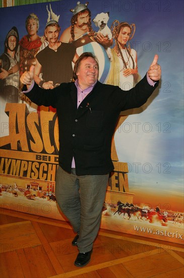 Gérard Depardieu, photocall pour la présentation du film "Astérix aux Jeux Olympiques" à Münich