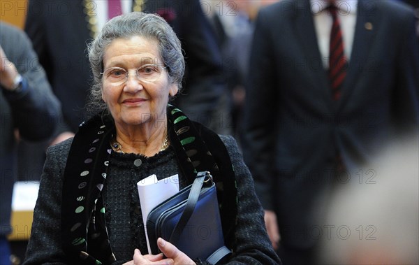 French politician Simone Veil looks on as she is awarded with the Heinrich Heine Prize in Duesseldorf, Germany, 13 December 2010. Veil received the prize that carries a value of 50,000 euro and ranks among the most highly-esteemed literary priz