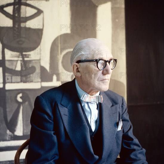 French architect and painter Le Corbusier at his studio