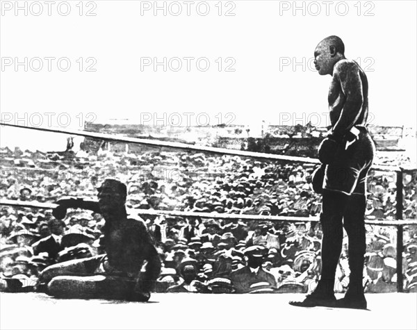 Jack Johnson et Jim Jeffries