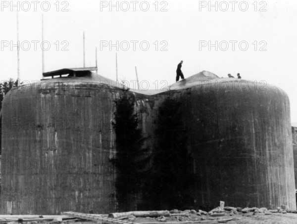 The Nazi propaganda picture shows Czech defensive positions and bunkers after the Munich Agreement allowed for the integration of the Sudetenland into the German Reich in October 1938. Photo: Fotoarchiv für Zeitgeschichte/Archive - NO WIRE SERVICE || Mininum fee EUR 40