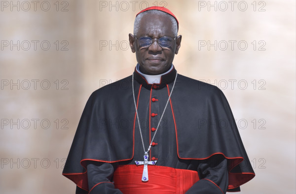 Cardinal Robert Sarah, Pope Francis during his weekly general audience on St.Peter's square at the Vatican on September 5, 2018