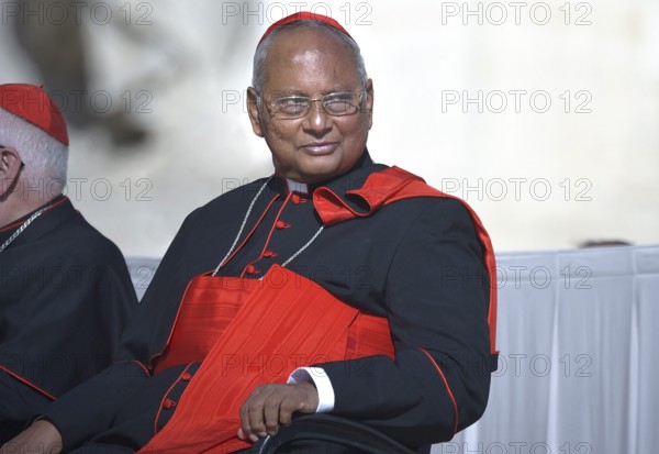 Cardinale dello Sri Lanka Albert Malcolm Ranjith Patabendige Don.Pope Francis during of a weekly general audience at St Peter's square in Vatican, Wednesday, October. 10, 2018.