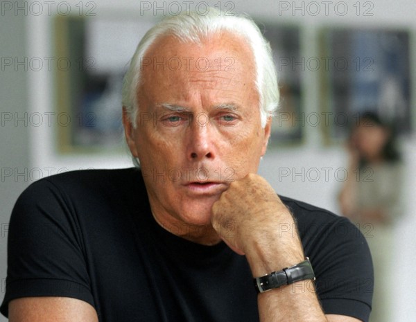 Italian fashion designer Armani designed costumes for the Ballet in Hamburg (Germany), photographed on 13 June 1998. Most of his 135 costumes are casual blue or grey pantsuits.