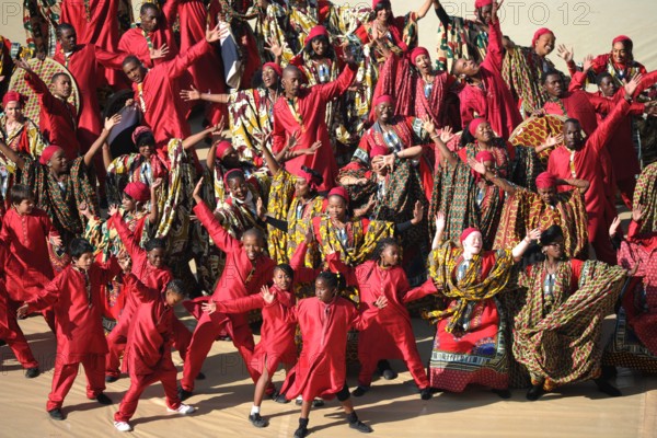 Dancers perform during the opening ceremony of the 2010 FIFA World Cup at Soccer City stadium in Johannesburg, South Africa 11 June 2010. Photo: Marcus Brandt dpa - Please refer to http://dpaq.de/FIFA-WM2010-TC