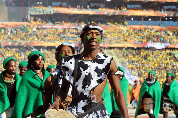 Dancers perform during the opening ceremony of the FIFA 2010 Soccer World Cup at Soccer City stadium in Johannesburg, South Africa 11 June 2010. The FIFA 2010 Soccer World Cup kicks off with the opening match between hosts South Africa and Mexi