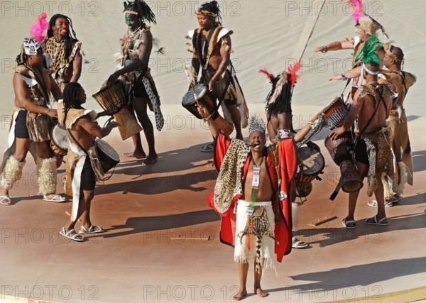 Dancers perform during the opening ceremony of the FIFA 2010 Soccer World Cup at Soccer City stadium in Johannesburg, South Africa, 11 June 2010. The FIFA 2010 Soccer World Cup kicks off with the opening match between hosts South Africa and Mex