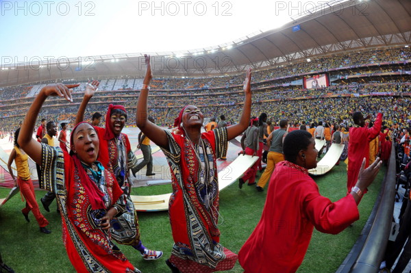 Dancers perform during the opening ceremony of the FIFA 2010 Soccer World Cup at Soccer City stadium in Johannesburg, South Africa 11 June 2010. The FIFA 2010 Soccer World Cup kicks off with the opening match between hosts South Africa and Mexi