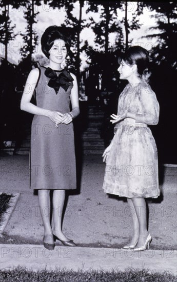 Farah Diba with Princess Shanaz, eldest daughter of the Shah and Queen Fawzia