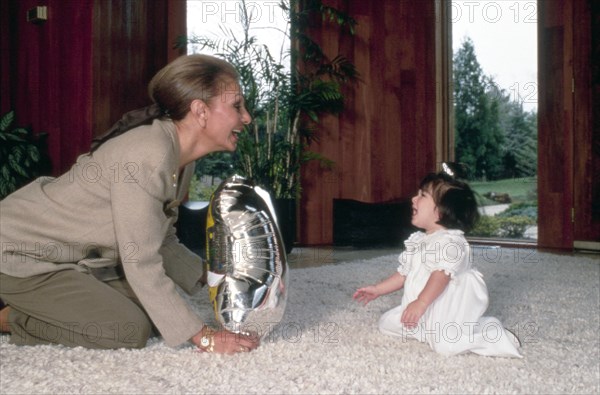 Farah Pahlavi and Noor, first birthday (1993)