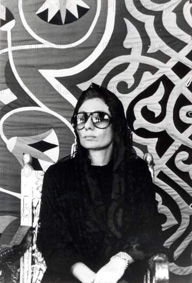 Farah Pahlavi during her husband's funeral, Reza Shah Pahlavi