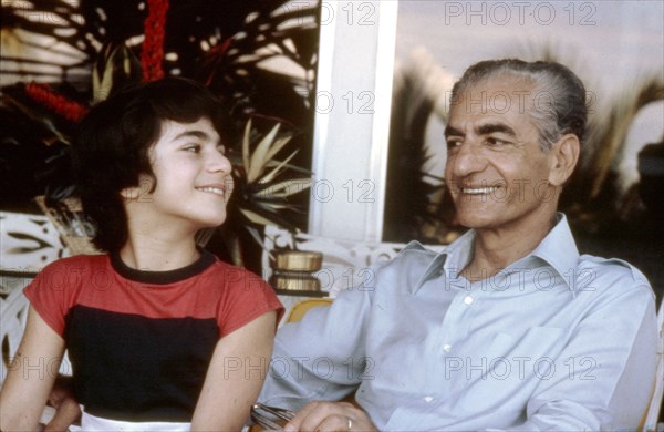 Mohammed Reza Shah Pahlavi et sa fille Leila