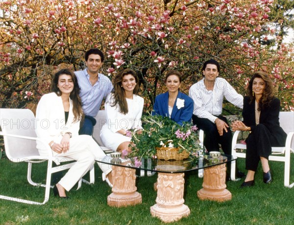 Farah Pahlavi surrounded by her family