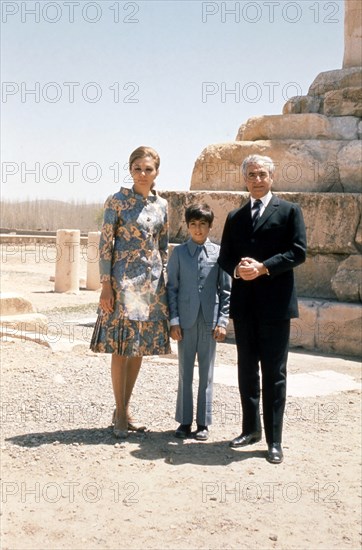 Mohammad Reza Shah Pahlavi, his wife Farah and their son Reza