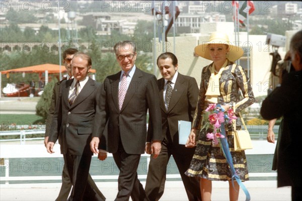 Mohammed Reza Shah Pahlavi et Farah Pahlavi en visite officielle