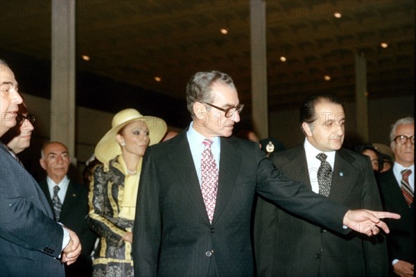 Mohammed Reza Shah Pahlavi et Farah Pahlavi en visite officielle