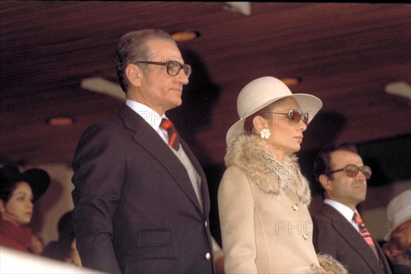 Mohammed Reza Shah Pahlavi et Farah Pahlavi en visite officielle