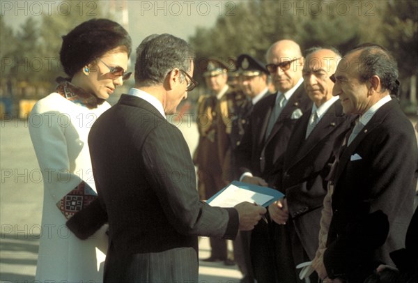 Mohammed Reza Shah Pahlavi et Farah Pahlavi en visite officielle