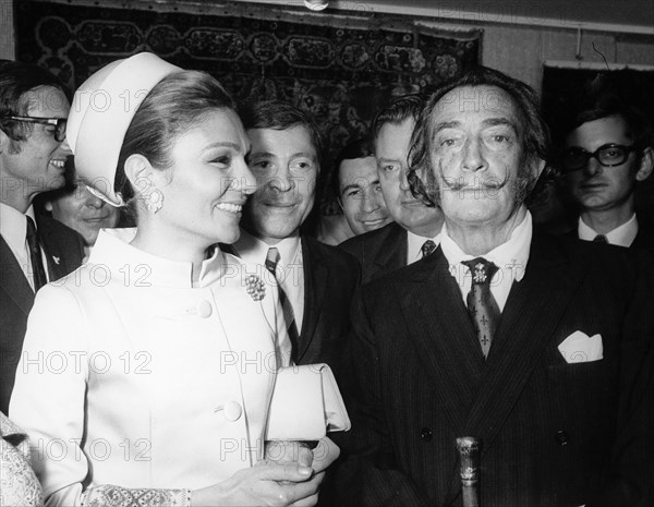 Farah Pahlavi and Salvador Dali - Paris - 1969