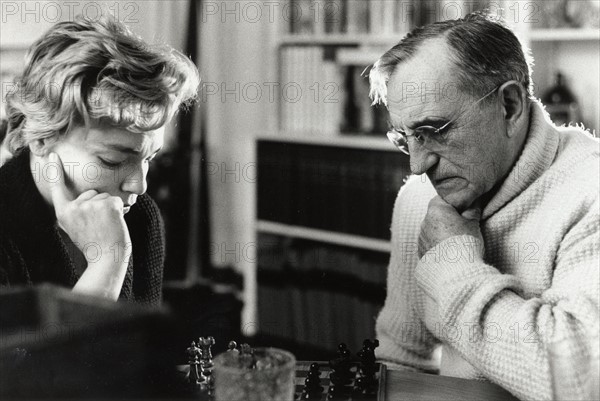 Simone Signoret and Charles Vanel