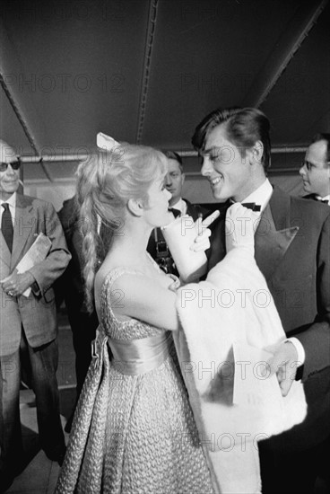 Alain Delon and Nicole Calfan