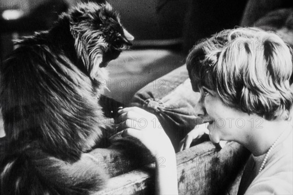 Françoise Sagan and her cat