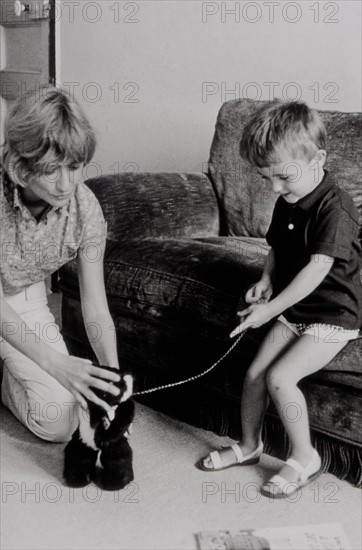 Françoise Sagan with her son (June 1963)