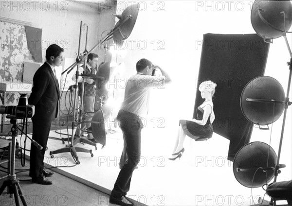 Brigitte Bardot during a photographic session (1958)