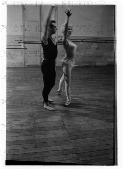 French actress Brigitte Bardot during a ballet dance lesson