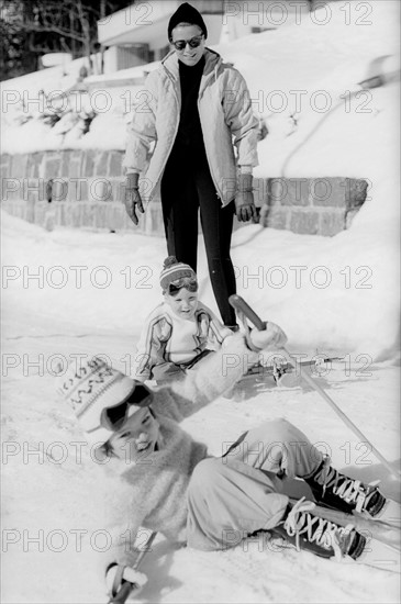 Grace and Caroline of Monaco in Gstaad (1961)