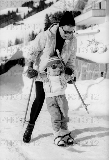 Grace et Albert de Monaco à Gstaadt (1961)