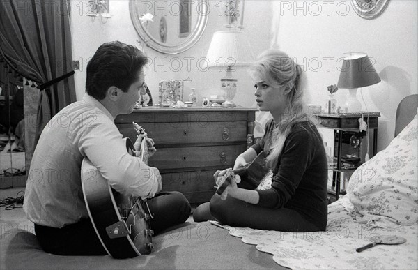 Brigitte Bardot and Sacha Distel (1958)