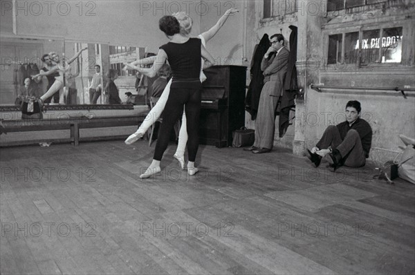 Brigitte Bardot during a ballet lesson