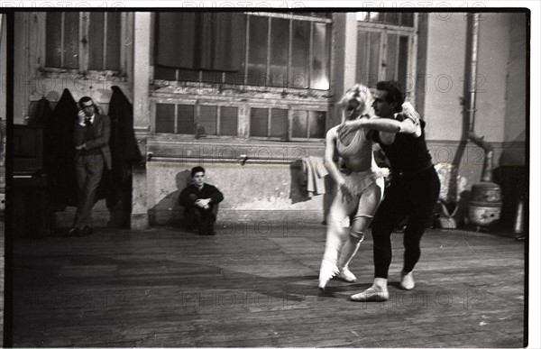 Brigitte Bardot during a ballet dance lesson