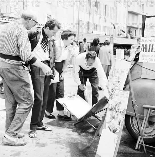 Bernard Buffet sur le port de Saint-Tropez, 1958