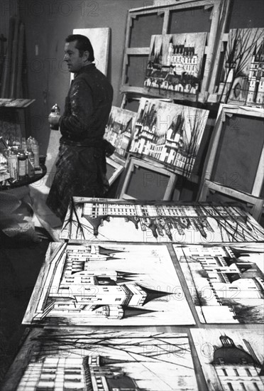Bernard Buffet in his studio