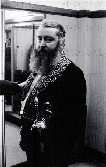 Bernard Buffet in the costume of the Académie Française