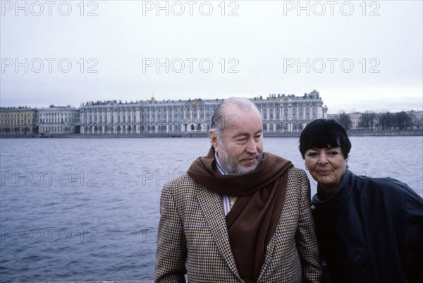 Bernard and Annabel Buffet in front of the Neva