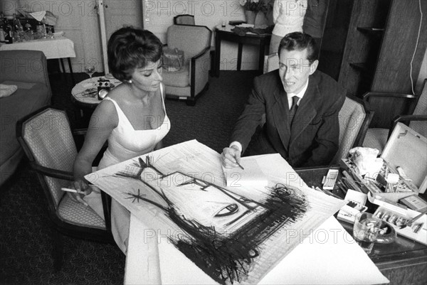 Bernard Buffet and Sophia Loren