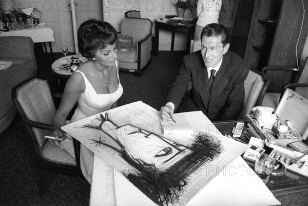 Bernard Buffet et Sophia Loren