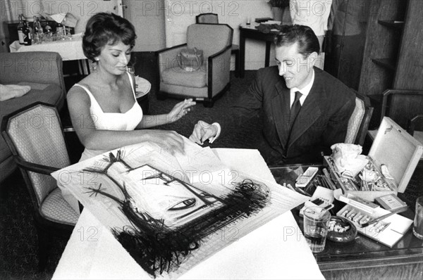 Bernard Buffet and Sophia Loren