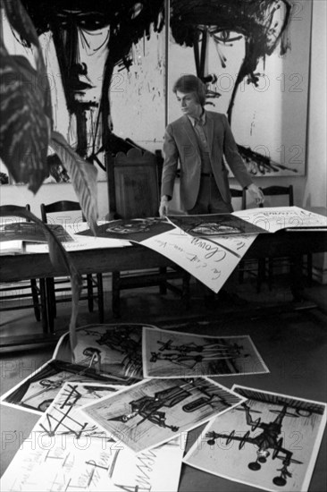 Claude François dans l'atelier de Bernard Buffet